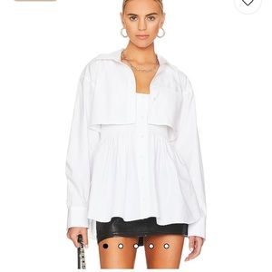 Alexander Wang Smocked Cami with Cropped Shirt